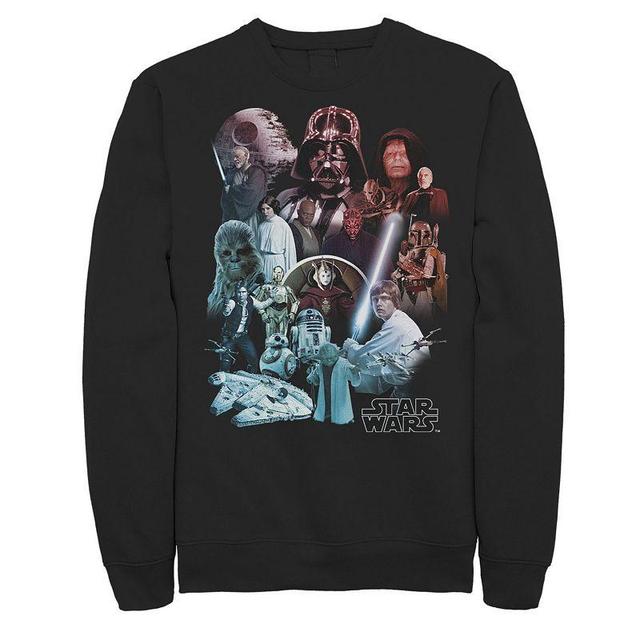 Mens Star Wars Character Collage Poster Sweatshirt Product Image