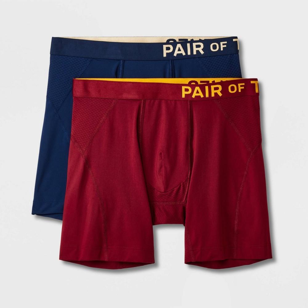 Pair of Thieves Mens SuperCool Long Leg Boxer Briefs 2pk - Red/Blue Product Image