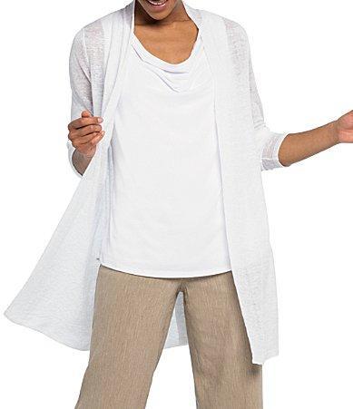 NIC+ZOE Open Front Linen Blend Long Cardigan Product Image