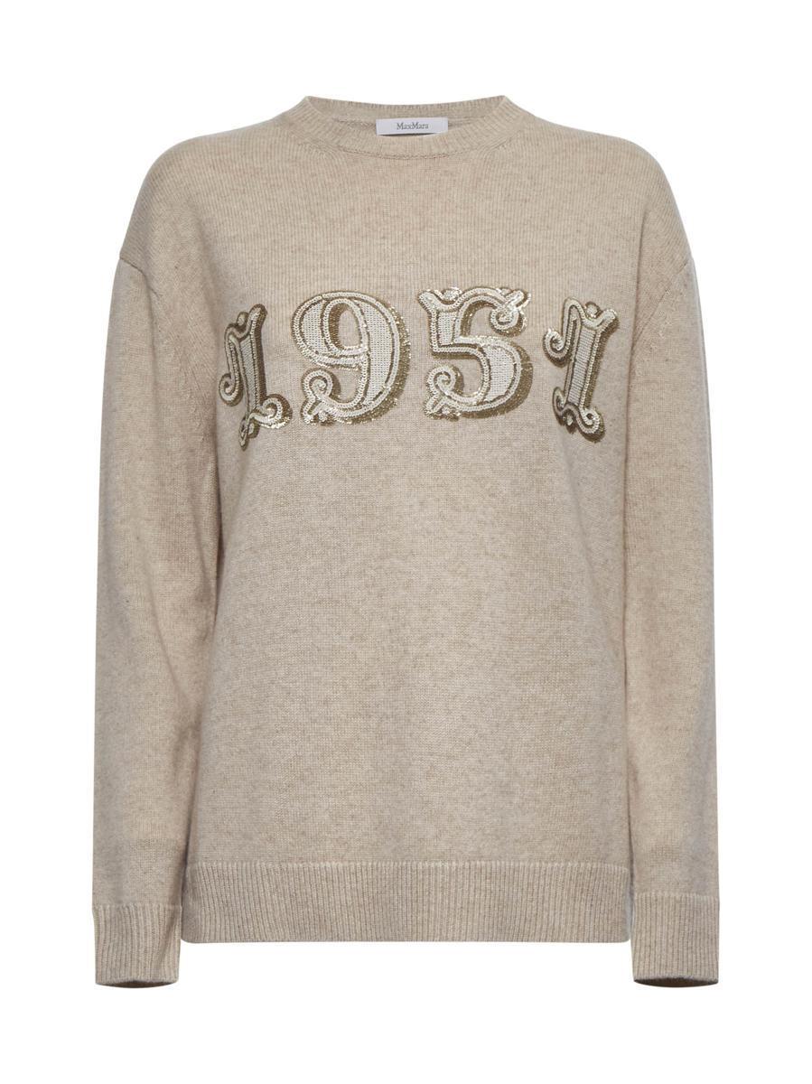 MAX MARA Plata Wool And Cashmere Sweater In Beige Product Image