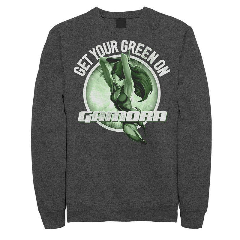 Mens Marvel Gamora Green On St. Patricks Sweatshirt Grey Heather Product Image