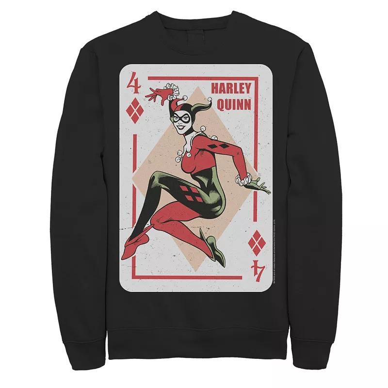 Mens DC Comics Harley Quinn Playing Card Sweatshirt Product Image