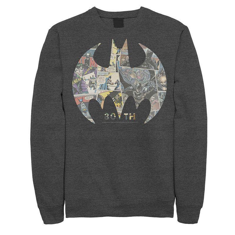 Fifth Sun Mens Batman 80Th Panel Fill Crew Fleece Pullover T-shirt Product Image