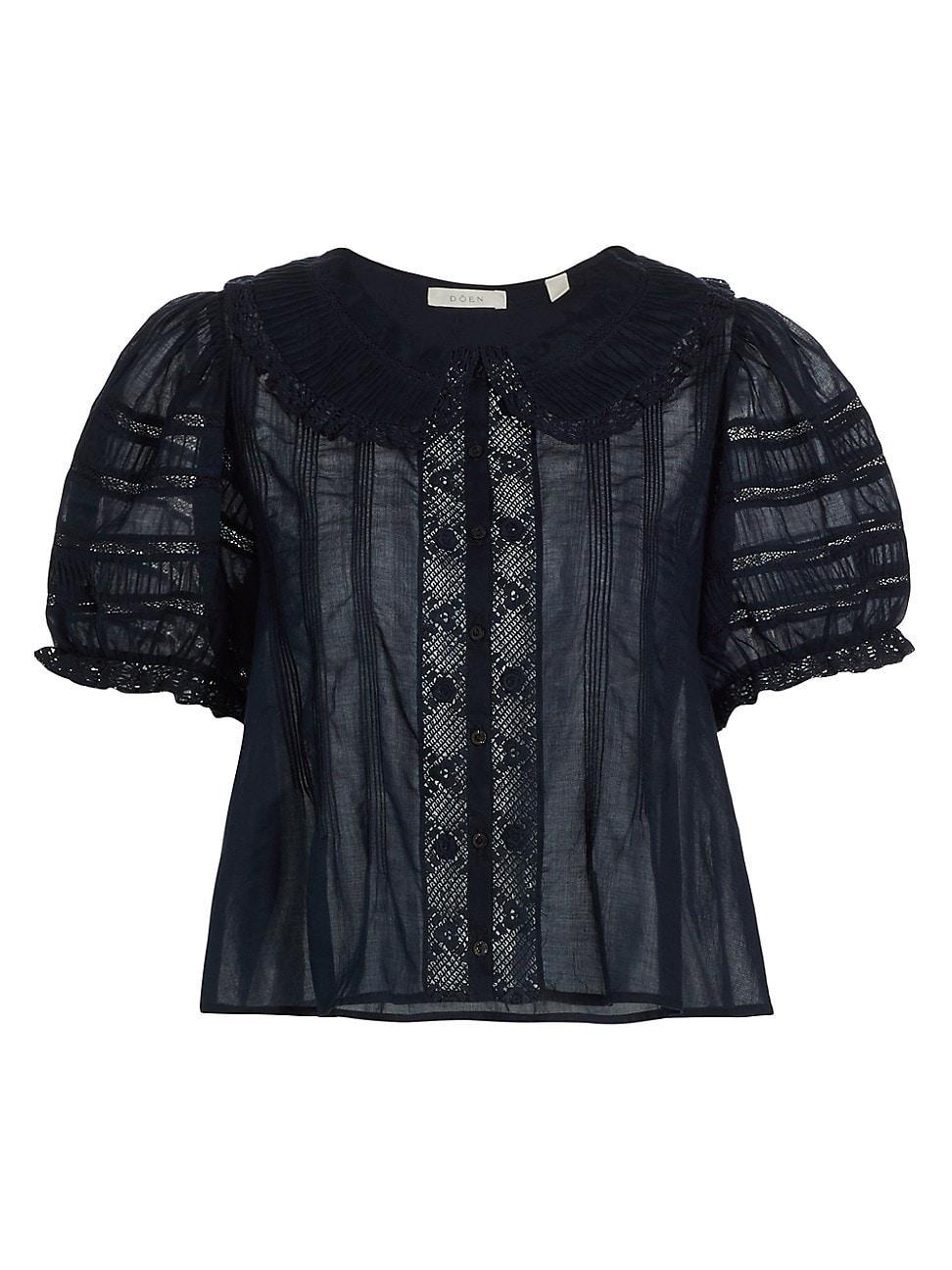 Womens Bernadine Pintuck Lace Blouse Product Image