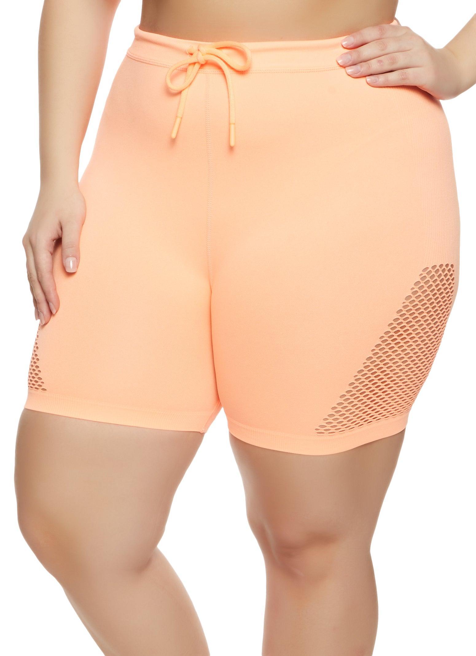 Womens Plus Size Fishnet Laser Cut Shorts Product Image