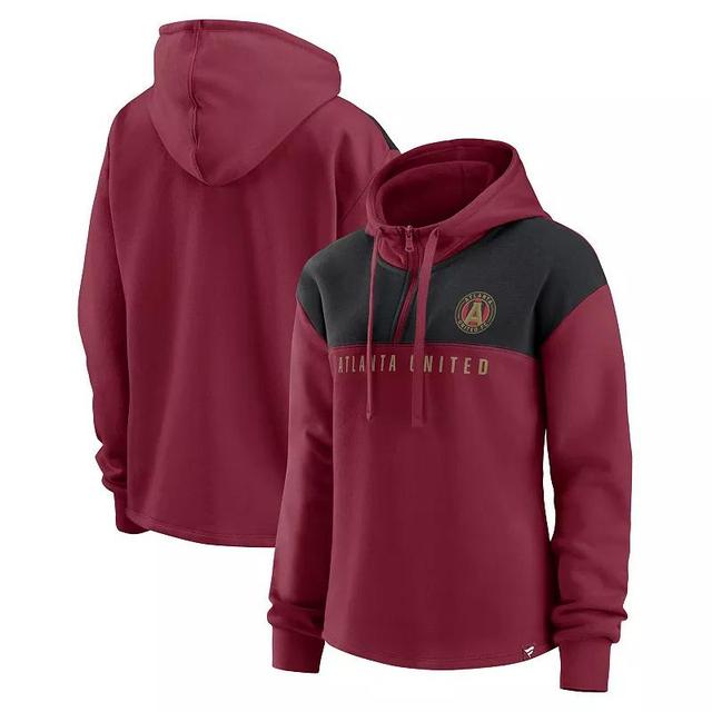 Womens Fanatics Branded Red Atlanta United FC Fleece Quarter-Zip Hoodie Product Image