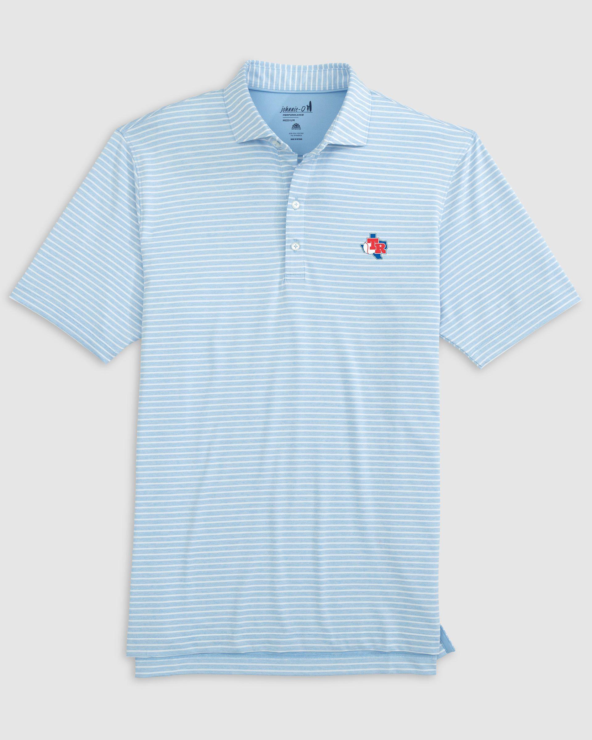 Atlanta Braves Clipperr Striped Jersey Performance Polo - Cooperstown Logo Product Image