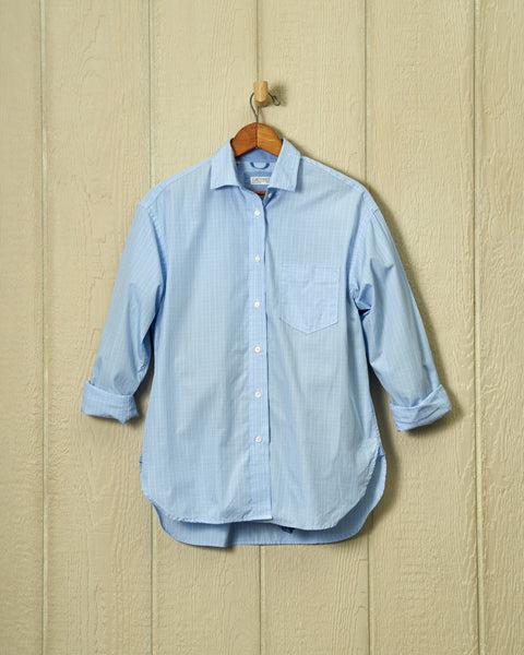 Women's Sea-Washed Shirt in Blue Check Plaid product image