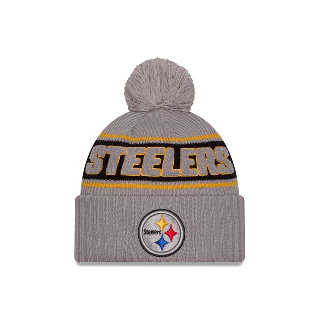 Pittsburgh Steelers 2024 Cold Weather Gray Pom Knit Hat Male Product Image