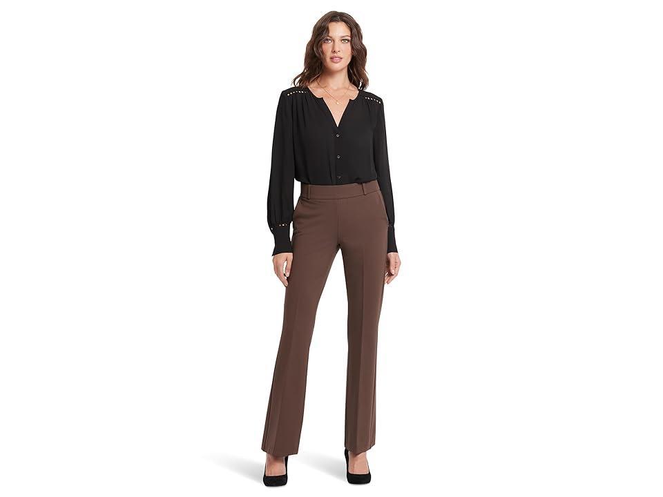 NYDJ Pull-On Flare Leg Trousers (Coffee Bean) Women's Dress Pants Product Image