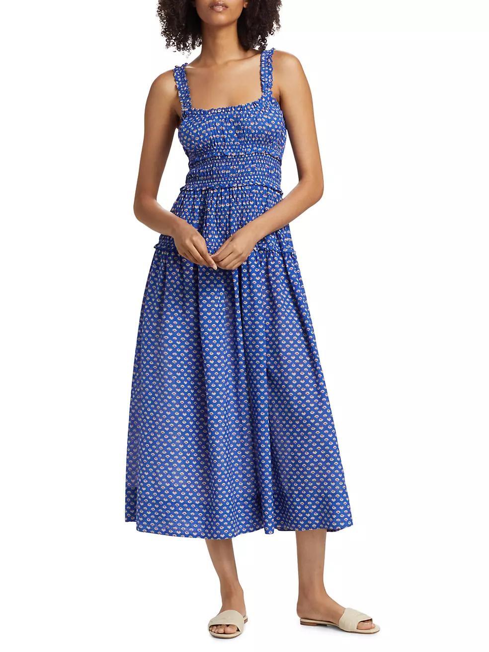 Marianne Abstract Cotton-Blend Midi-Dress Product Image