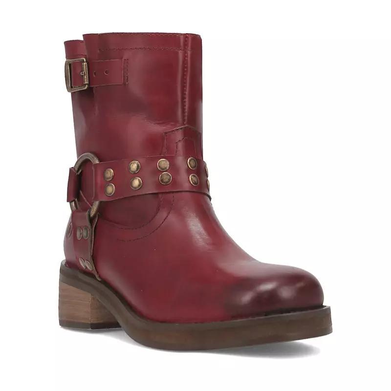 Dingo Anarchy Womens Leather Ankle Boots Red Product Image