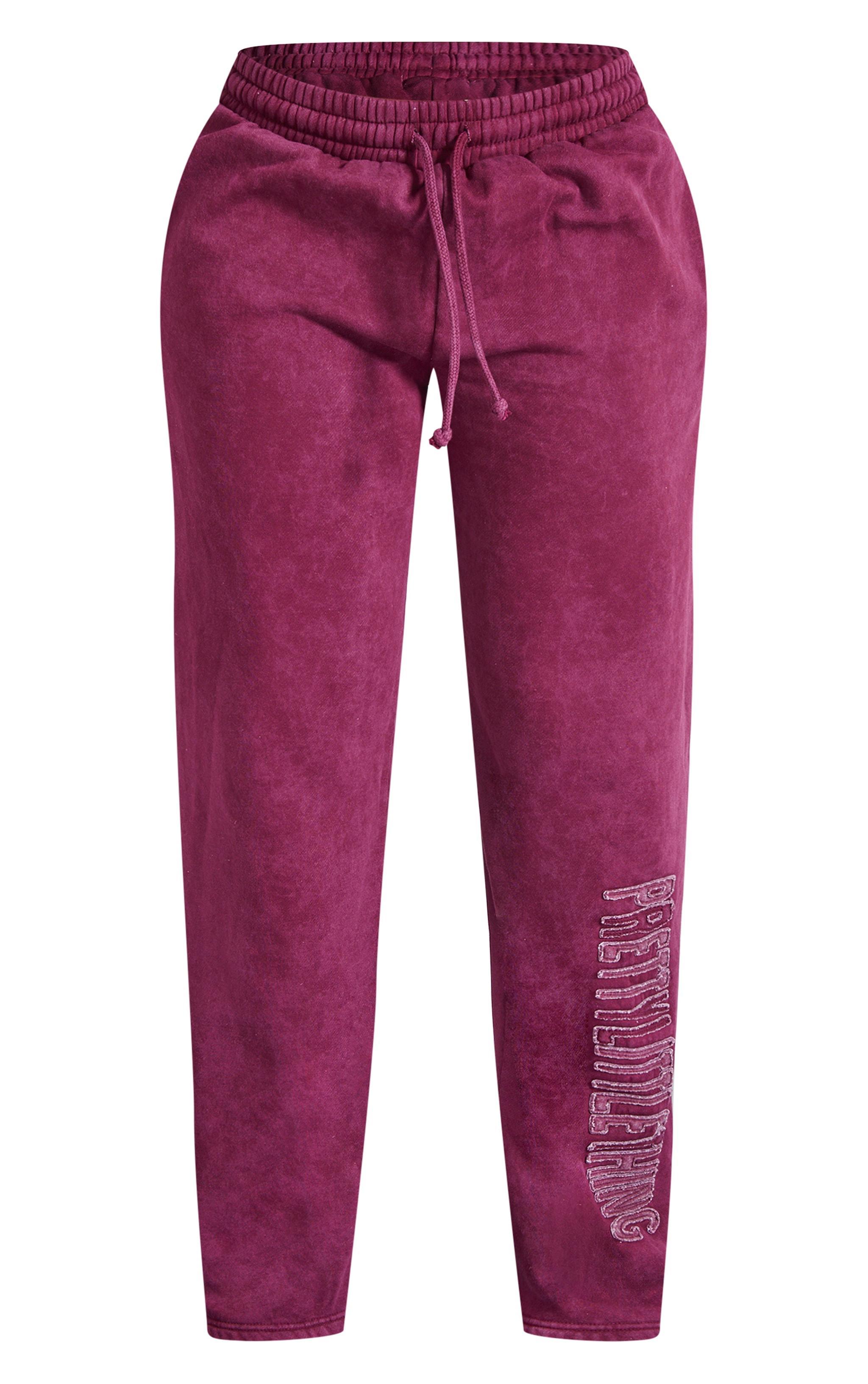 PRETTYLITTLETHING Shape Burgundy Sweatpants Product Image