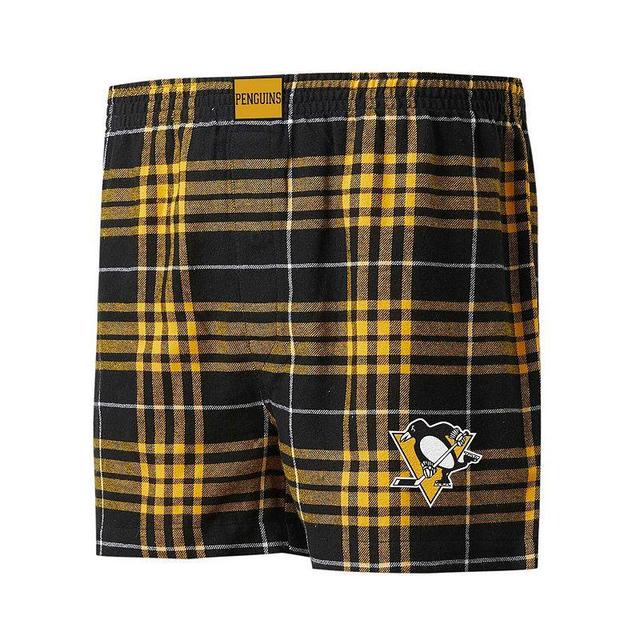 Mens Concepts Sport /Gold Pittsburgh Penguins Concord Flannel Boxers Product Image