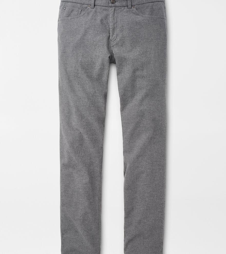 Peter Millar Mens Cotton Flannel Five-Pocket Pant | Color: British Grey | Size: 30 Product Image