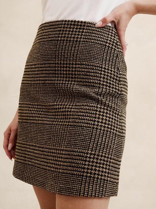 Wool-Blend Houndstooth Mini Skirt Product Image