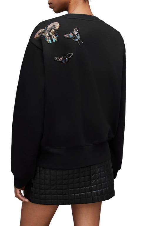 Pippa Diana Embellished Butterfly Sweatshirt In Black Product Image