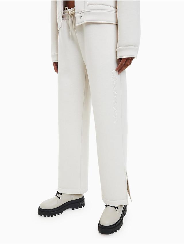 Calvin Klein Womens Relaxed Split Hem Joggers - White - XL Product Image