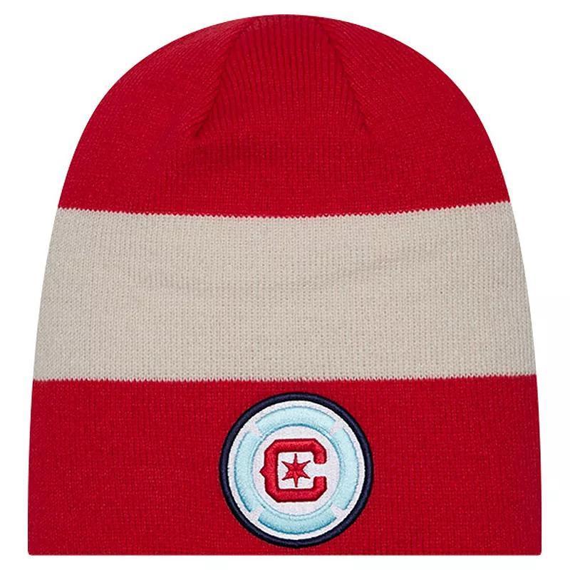 Mens New Era Red Chicago Fire 2024 Kick Off Collection Knit Beanie Product Image