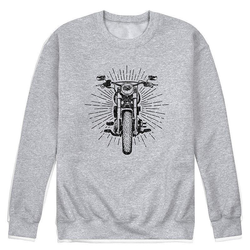 Mens Vintage Motorcycle Fleece Sweatshirt Med Grey Product Image