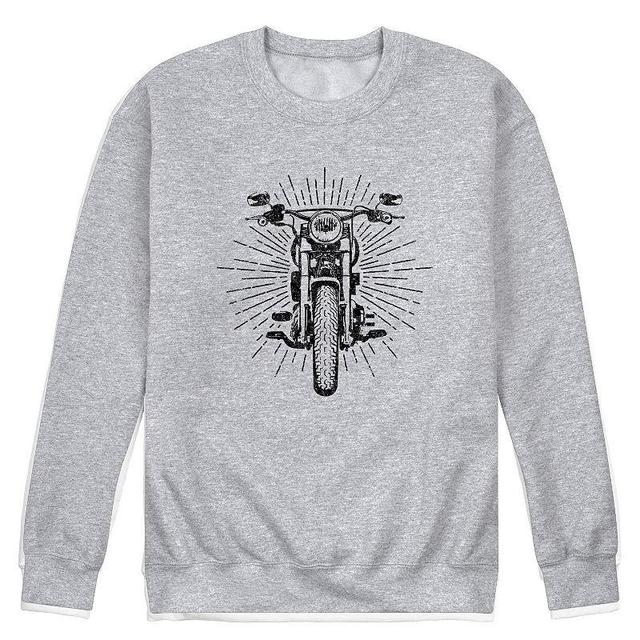 Mens Vintage Motorcycle Fleece Sweatshirt Med Grey Product Image