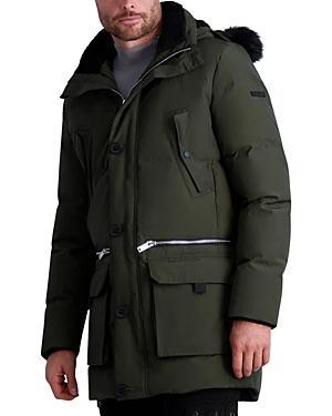 Mens Faux Fur Trim Parka Product Image