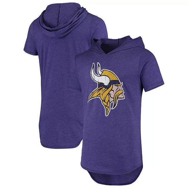 Mens Majestic Threads Minnesota Vikings Primary Logo Tri-Blend Hoodie T-Shirt Product Image