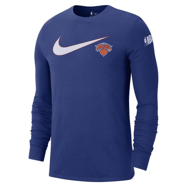 New York Knicks Swoosh Essential Nike Mens NBA Long-Sleeve T-Shirt Product Image