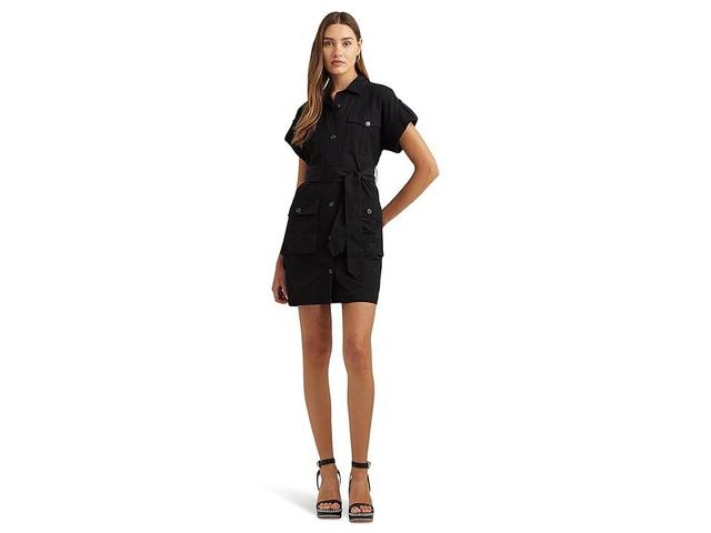 LAUREN Ralph Lauren Belted Cotton Utility Shirtdress Women's Dress Product Image