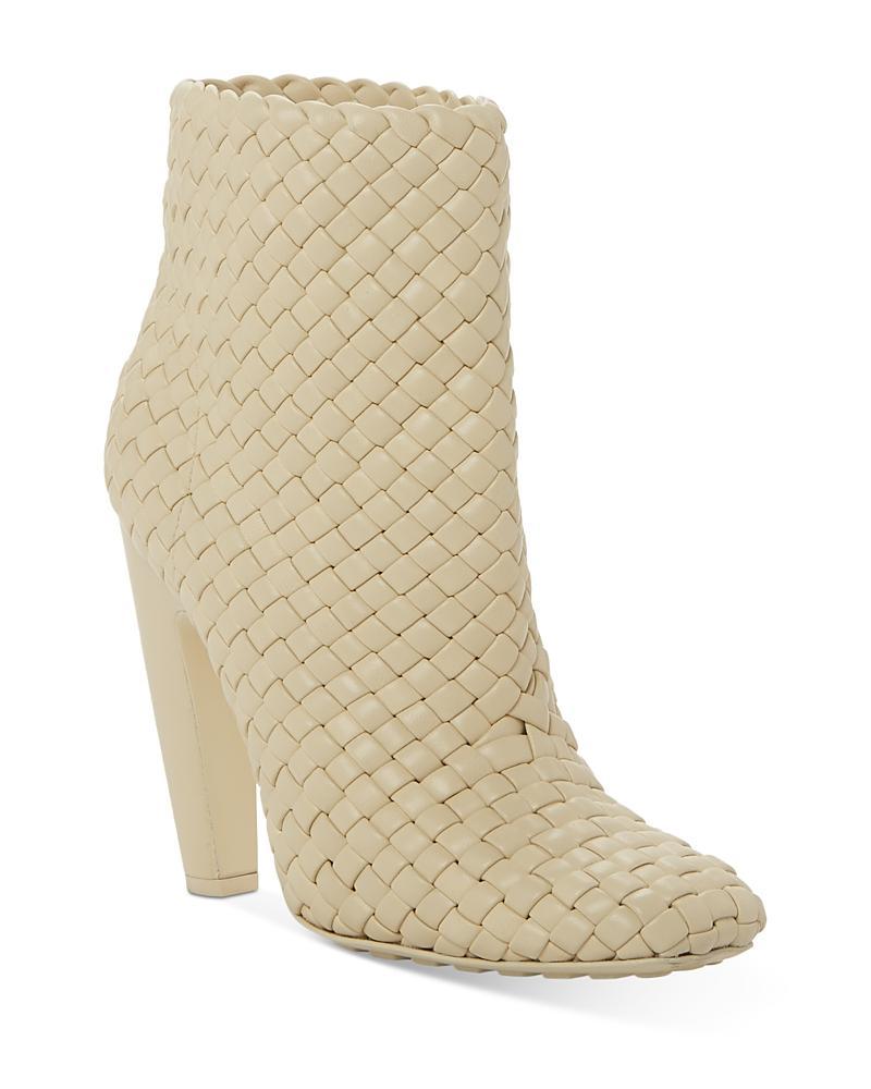 Womens Woven Leather Ankle Boots Product Image