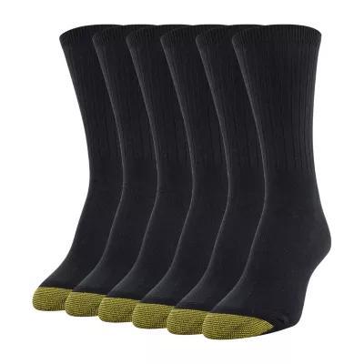 Gold Toe Ribbed 6 Pair Crew Socks Womens Product Image