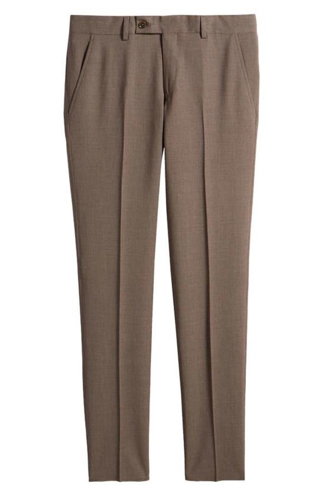 Jerome Trim Fit Stretch Wool Pants In Tan Product Image