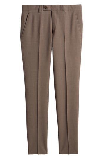 Jerome Trim Fit Stretch Wool Pants In Tan Product Image