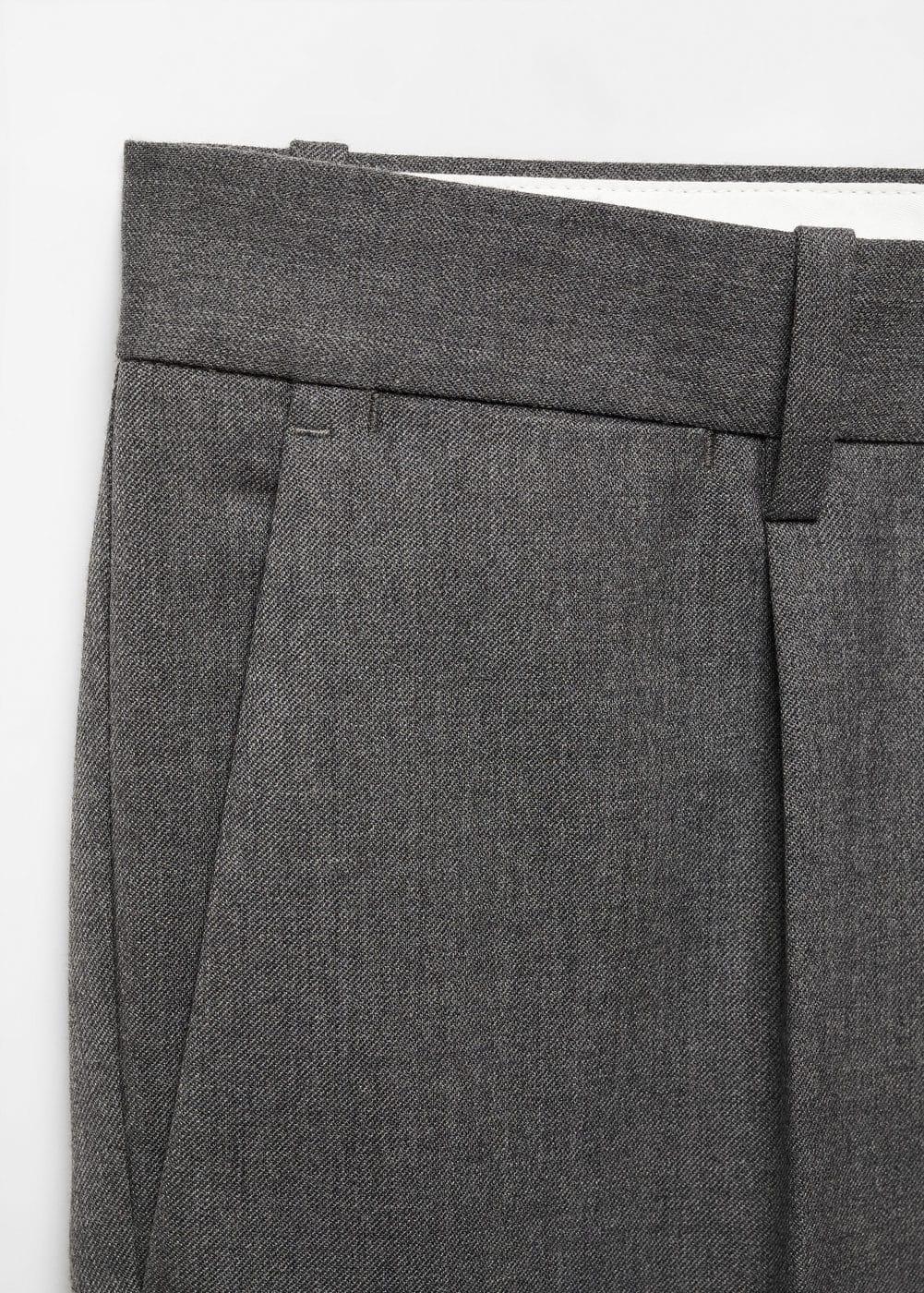 MANGO MAN - Pleat detail wool pants greyMen Product Image