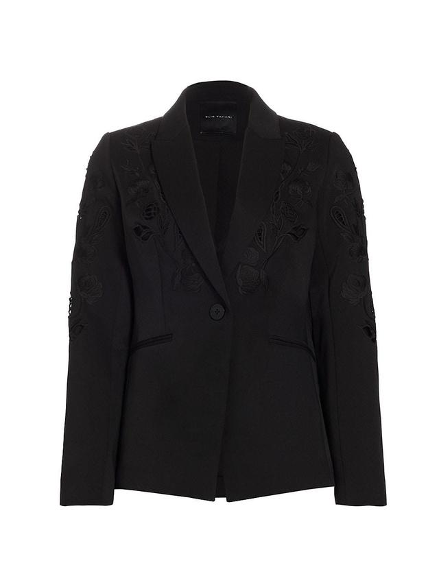 Womens Blair Floral Matte Crepe Single-Button Blazer Product Image