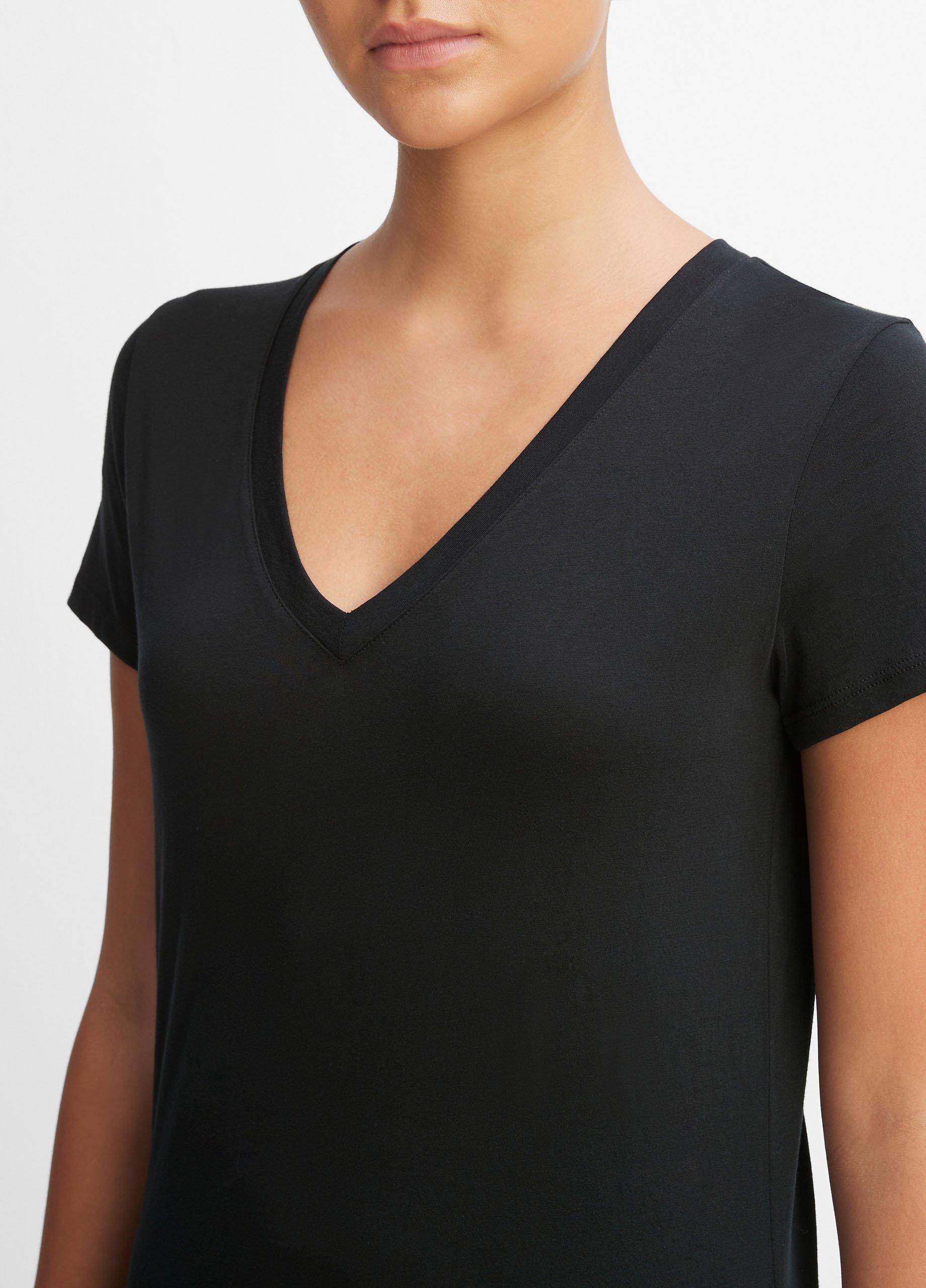 Essential Pima Cotton V-Neck T-Shirt Product Image