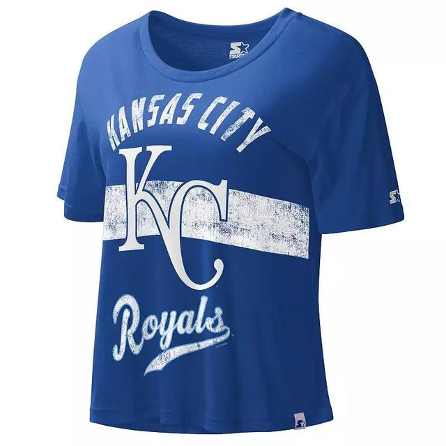 Womens Starter Royal Kansas City Royals Record Setter Crop Top Product Image