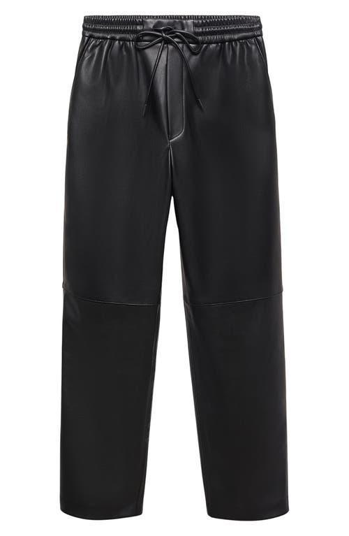 Mango drawstring slim leather look pants Product Image