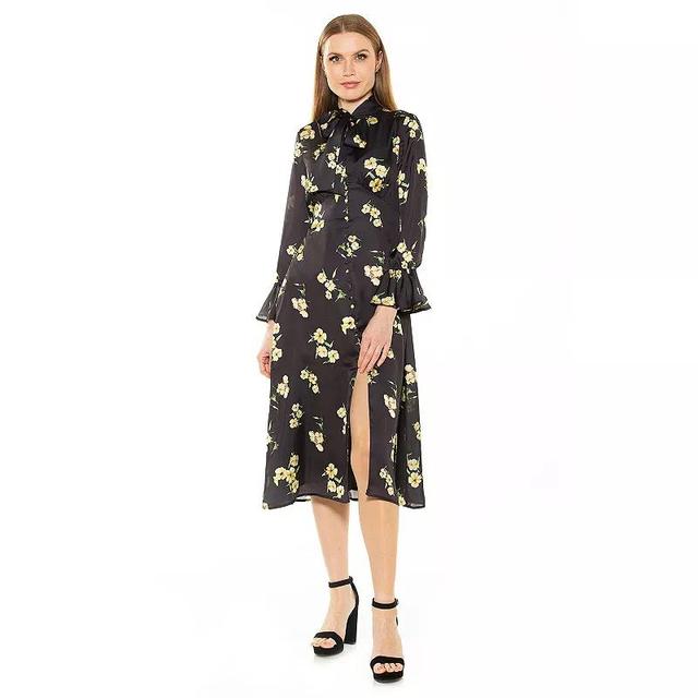 Womens ALEXIA ADMOR Gemma Bow Button Down Dress Product Image