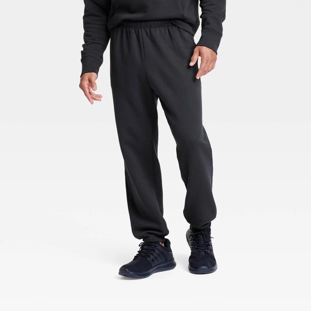 Mens Extra Lightweight Cotton Fleece Jogger Pants - All In Motion Black Wash Product Image