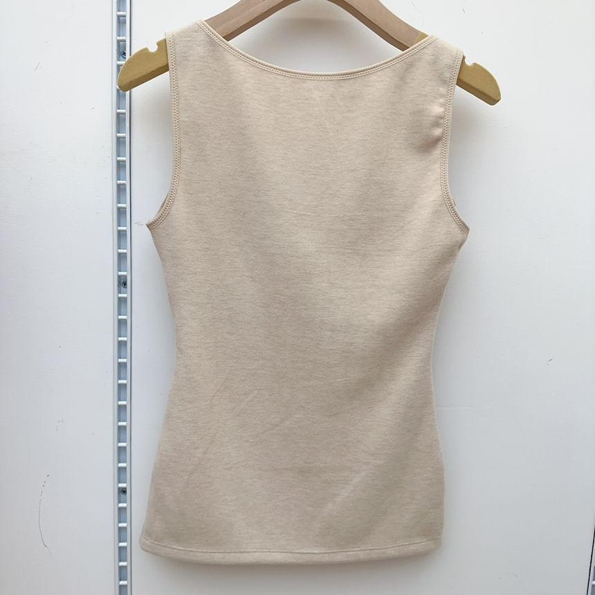 Plain Lace Trim Padded Tank Top Product Image