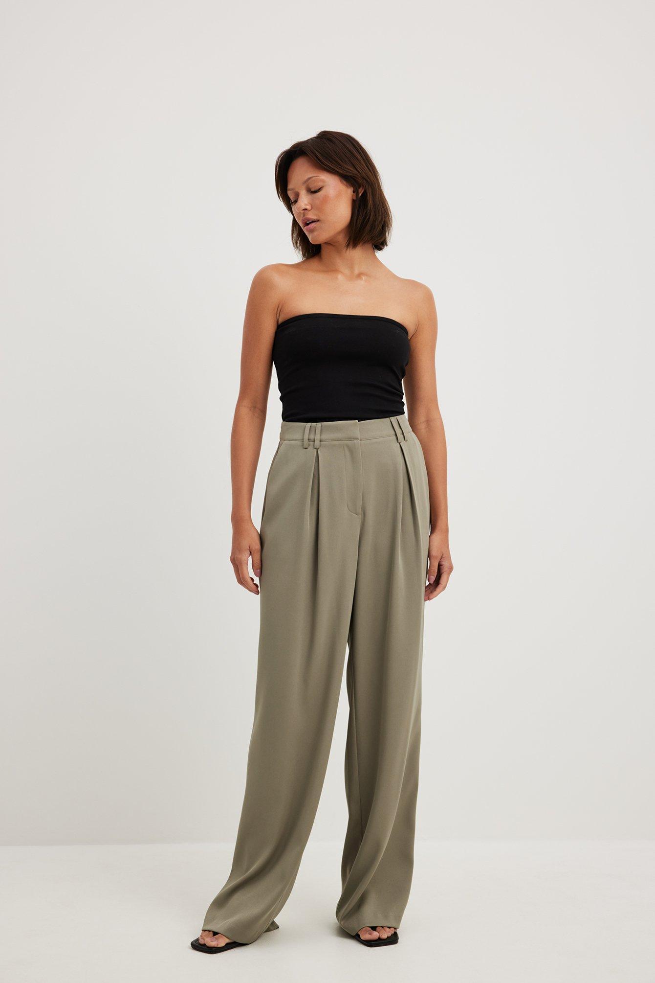 Pleat Detail High Waist Suit Pants Product Image