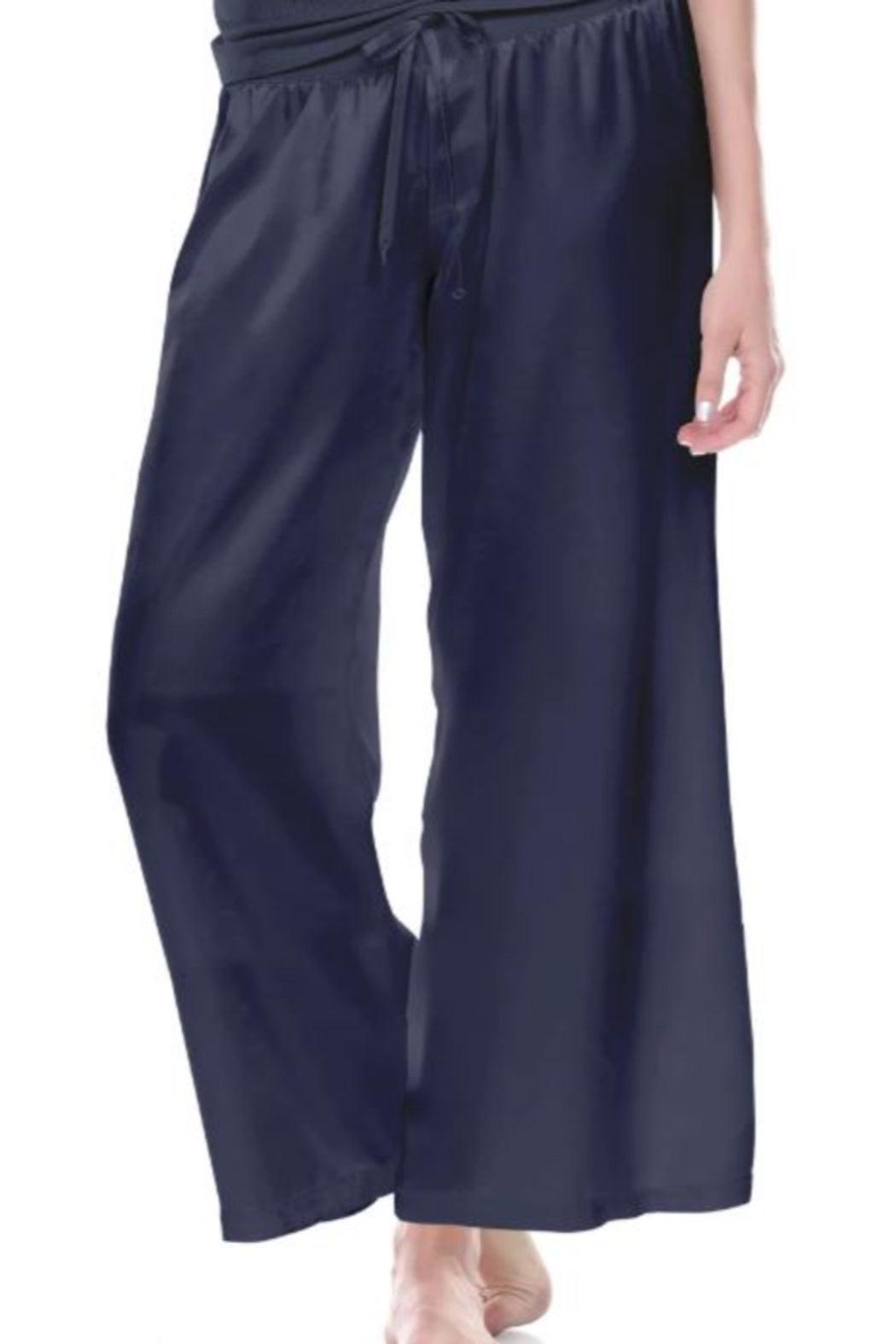 Satin Ankle Pant With Rib Waistband And Adjustable Drawstring Female Product Image