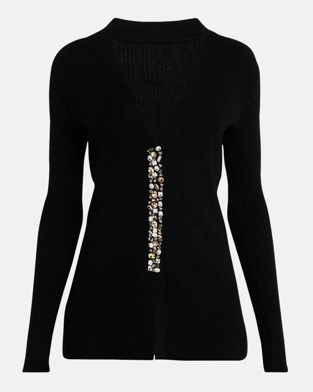 Cashmere Rhinestone-Embellished Cardigan Product Image