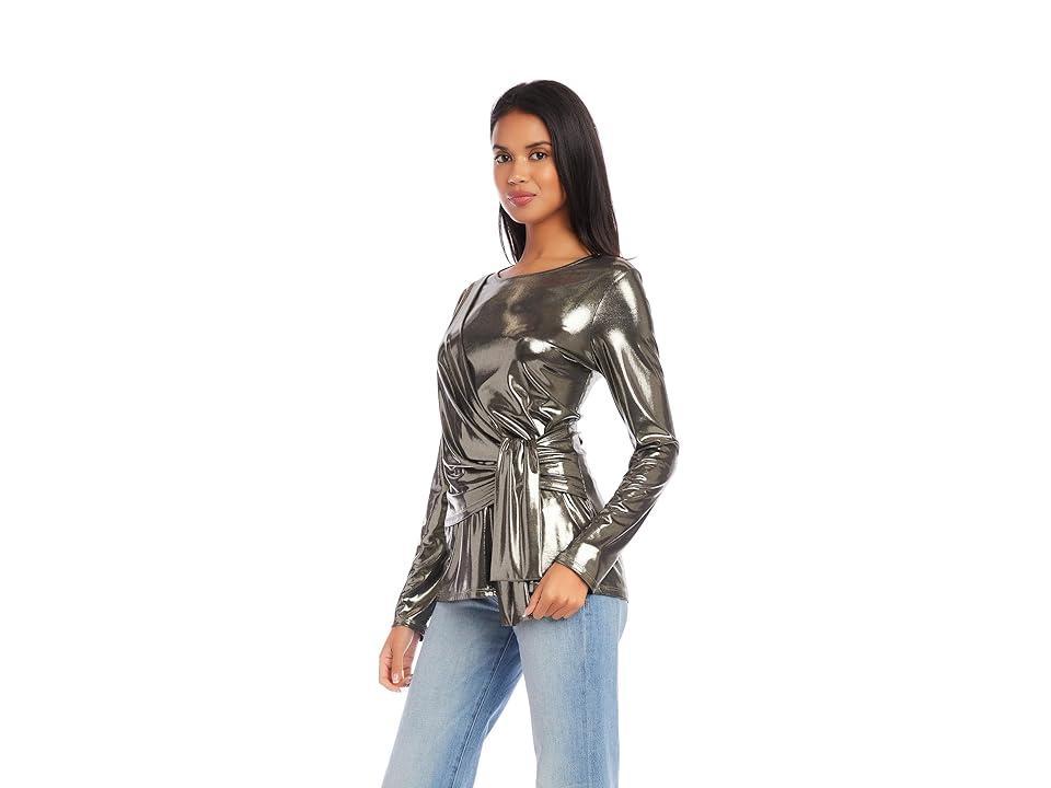 Karen Kane Metallic Drape Front Top Product Image