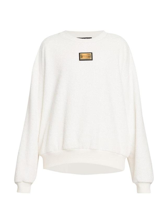 Mens Logo Plaque Sponge Crewneck Sweatshirt Product Image