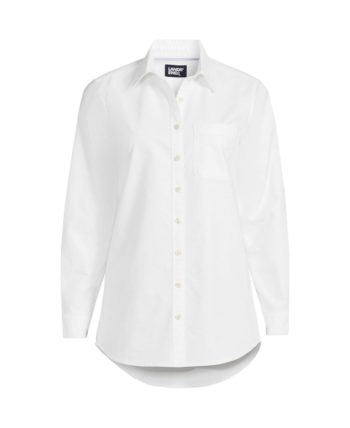 Petite Lands End Long Sleeve Button-Down Oxford Shirt, Womens Product Image