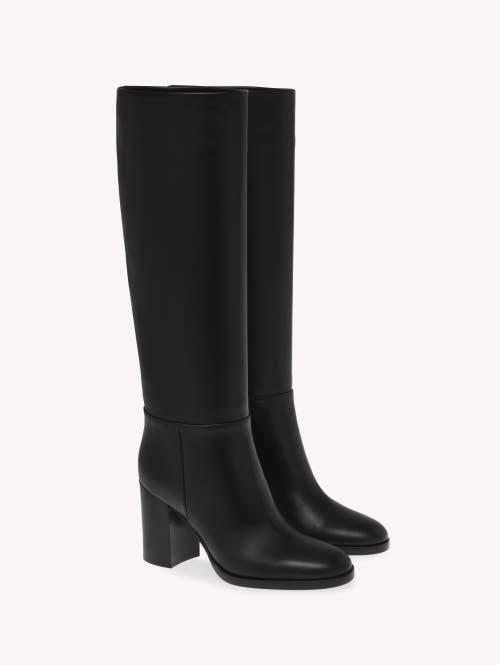 GIANVITO ROSSI Santiago 85 Leather Knee-high Boots In Black Product Image