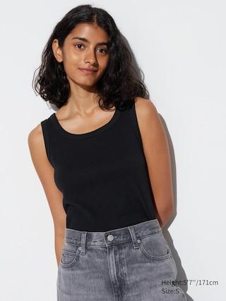 Womens Soft Ribbed Tank Top Black XL UNIQLO US Product Image