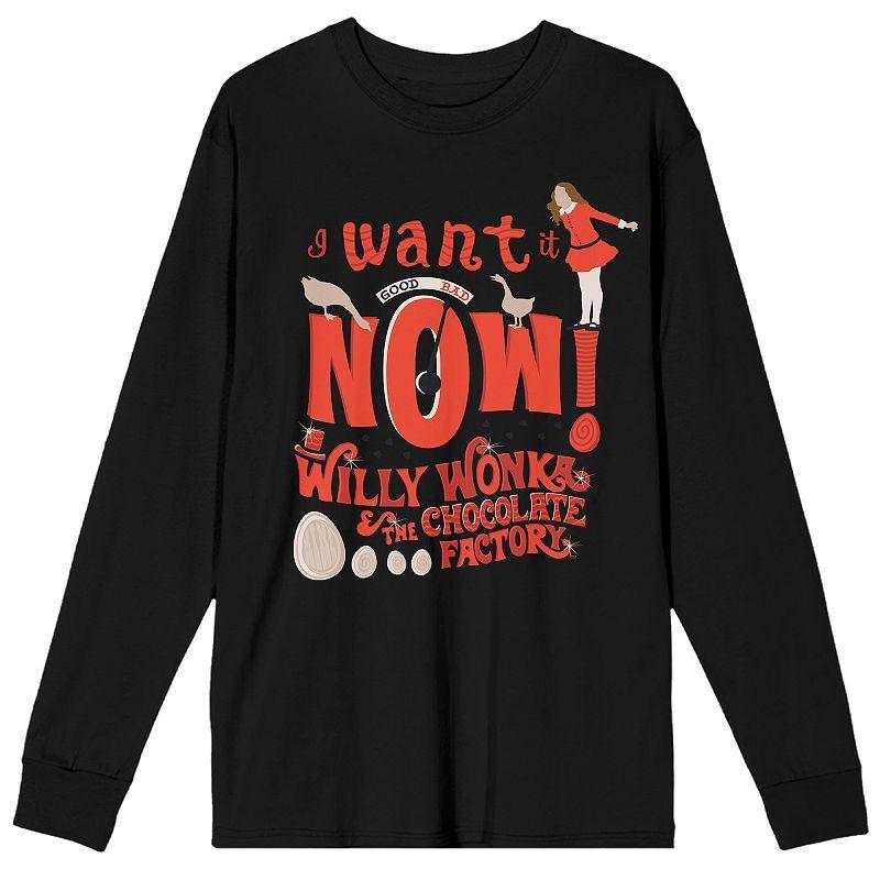 Mens Willy Wonka Want It Now Long Sleeve Tee Product Image